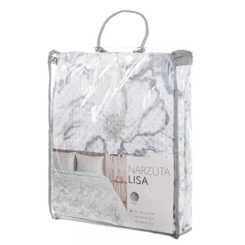 Prehoz na posteľ Eurofirany Lisa biely 100 % polyester elegantný prehoz na posteľ