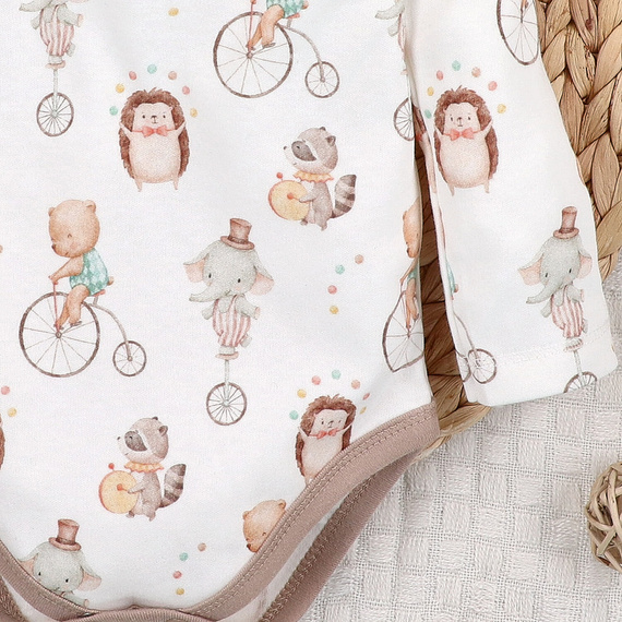 ABN-5583 Detské body Circus Baby od Nini - 100% organická bavlna, jemné na pokožke, poľská výroba