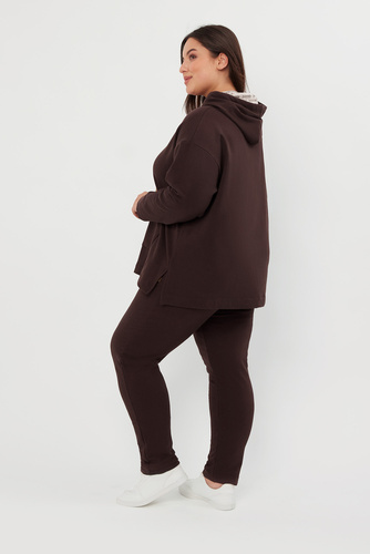 Lagos Dámska mikina s kapucňou Italian Fashion - hnedá