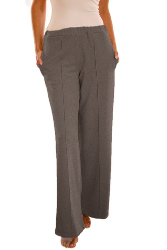 Flint - dámske bavlnené nohavice voľného strihu, 95% bavlna 5% elastan | Poľská značka Mirale - sivá