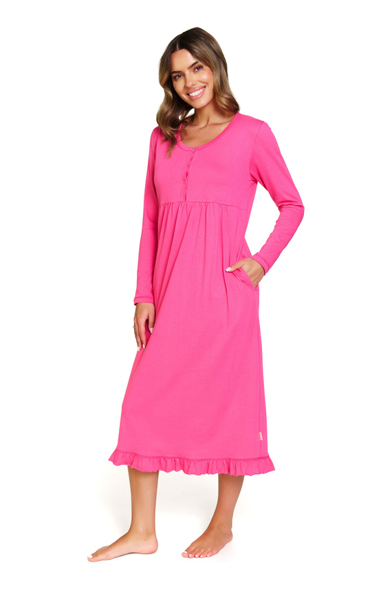 7318 Doctor Nap - Nočná košeľa pre tehotné a dojčiace ženy z bavlny | Poľská výroba - pivonka