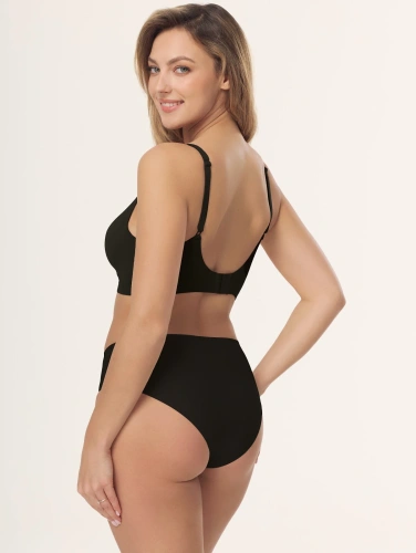 Biustonosz Silvia L070 Mefemi bez fiszbin, bezšvový modelujúci second skin – čierny