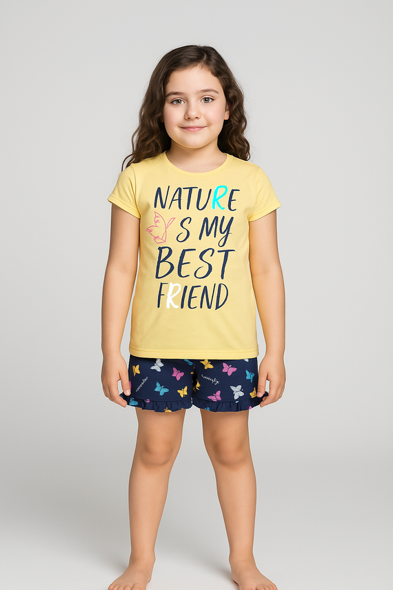 Mariposa Dievčenské pyžamo Italian Fashion - žlto-modré