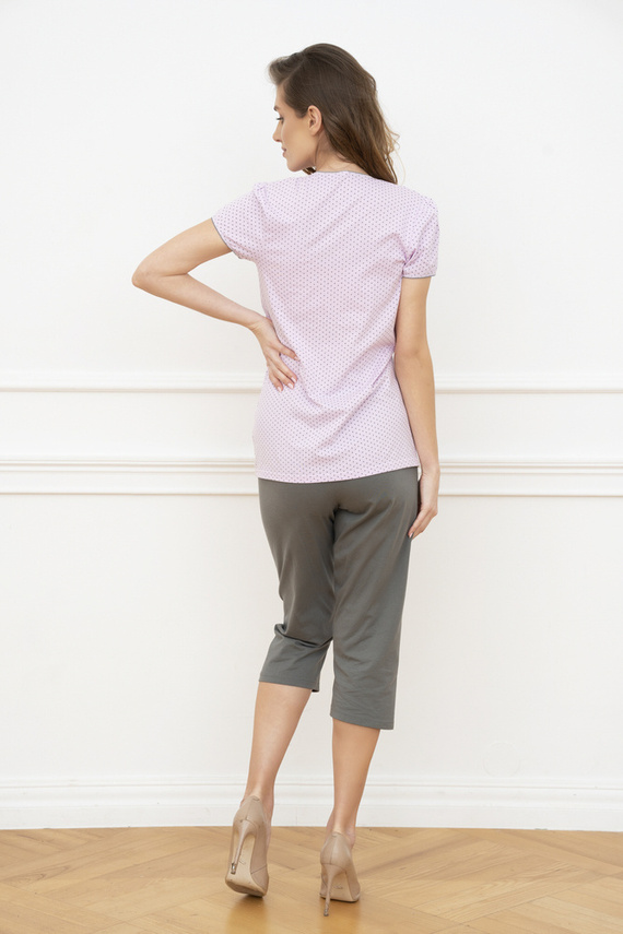 Dámske pyžamo Felicita s krátkym rukávom - ružové