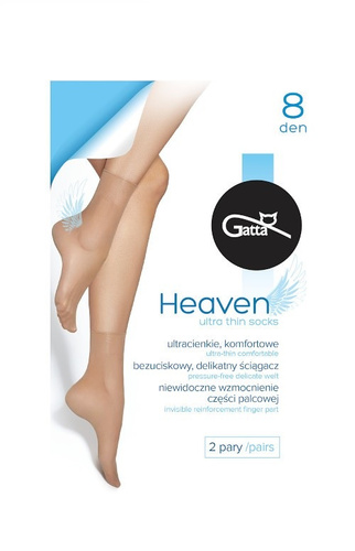 Ponožky Gatta Heaven 8 den nero- netlačené, balené po 2 pároch, ultra tenké
