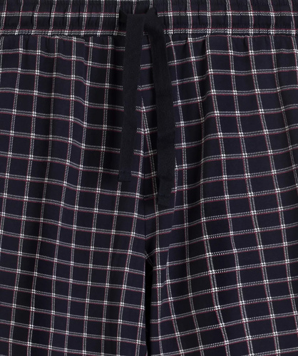 Atlantic NMP-404 Pánska pyžama 100 % bavlna Dlhé nohavice kockované modro-tmavomodré