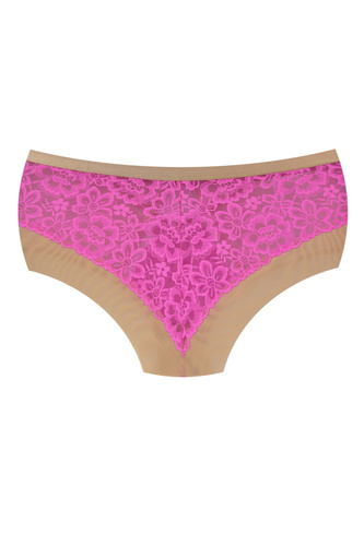 Mediolano Crazy Pink 19249 plné nohavičky čipkované béžovo-ružové