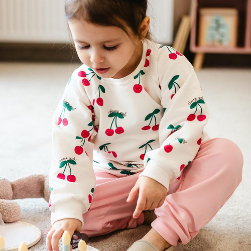 Detská mikina Eevi Cherry bavlna mäkká pohodlná denná