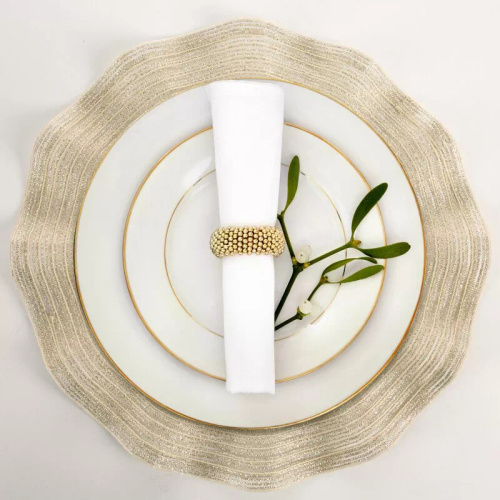 Podložka na stôl Eurofirany elegantná podložka pod taniere glamour June champagne beige