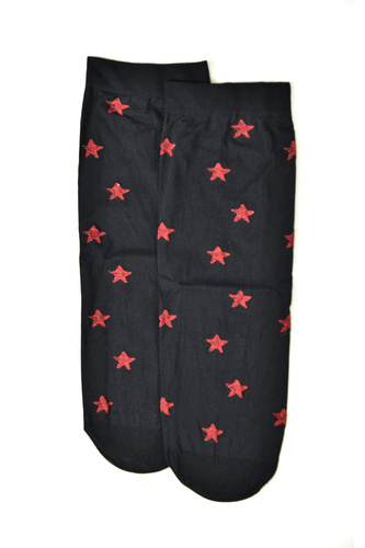 Ponožky Z 9101 Christmas Chill 40 den - dámske vianočné ponožky s hviezdami, čierne