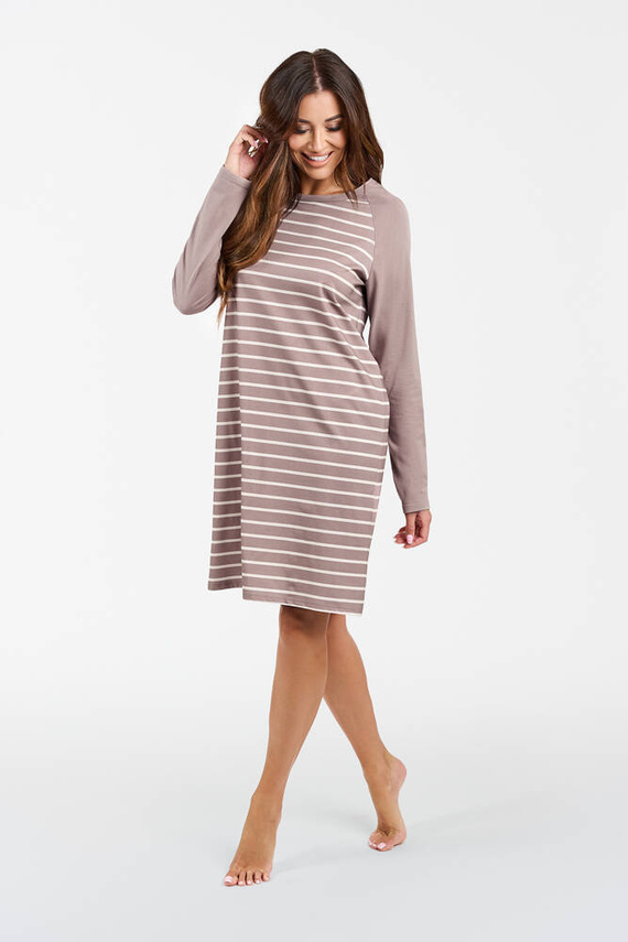 Nočná košeľa Oda Italian Fashion - cappuccino print