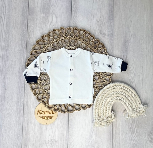 Dojčenský kabátik Mamatti KA16010 Lode – bavlnený s patentkami