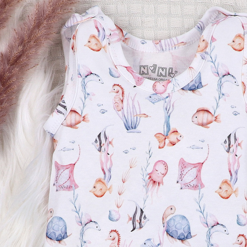 ABN-5480 Podvodný svet Nini detské oblečenie na spanie - organická bavlna, obopnuté nožičky