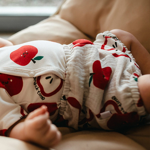 Detské bloomers Eevi Snack Time mušelín bavlna ecru ľahké