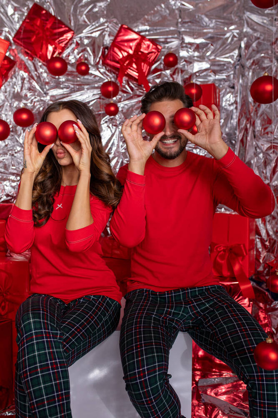 Foggia Dámske pyžamo s dlhým rukávom a dlhými nohavicami Italian Fashion - červená/potlač