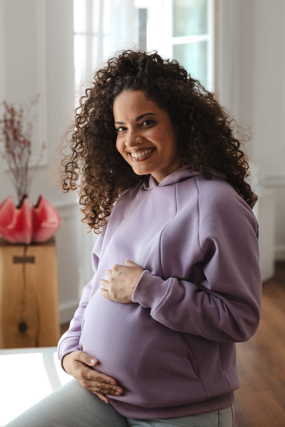 Tehotenská a dojčiaca mikina Milk&love Motherhood oversize tichofialová