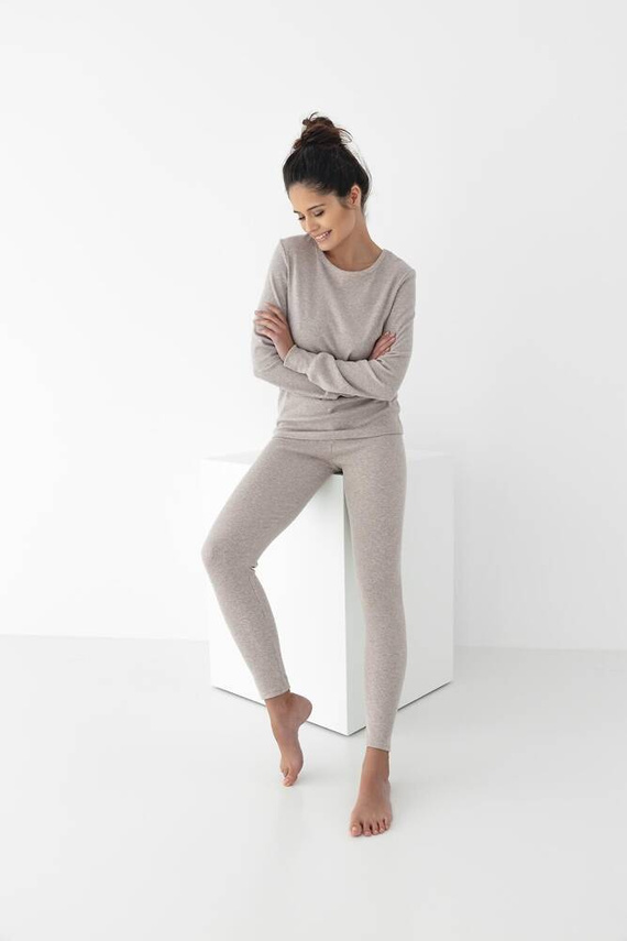 Dámske pyžamo Mabel Sensis - béžová melanž