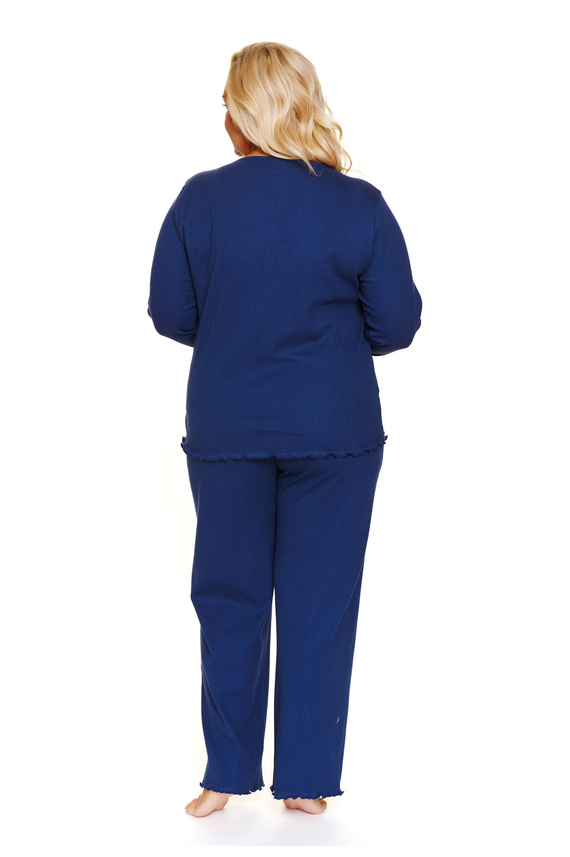 Doctor Nap 7326 - Dámske bavlnené pyžamo plus size s volánmi | 100% bavlna, poľská výroba - cosmos