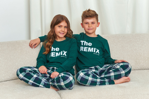 Doctor Nap 7342 - Detské unisex pyžamo "The Remix" | Rodinná kolekcia, poľská výroba - tmavomodré