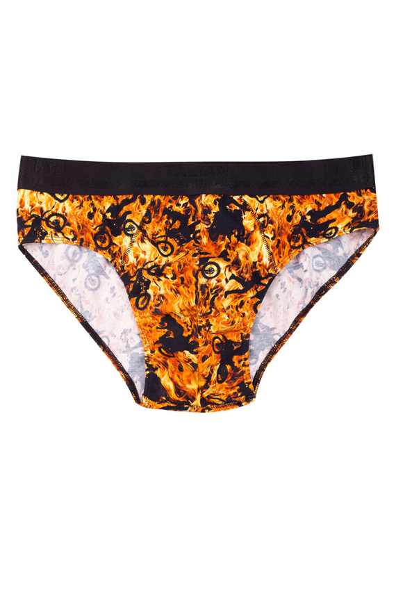 Pánske slipy Caldo Italian Fashion - ohnivá potlač