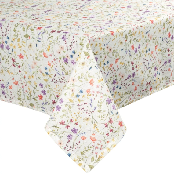 Obrus ANNA Eurofirany neprepúšťajúci škvrny bielo-fialové kvety