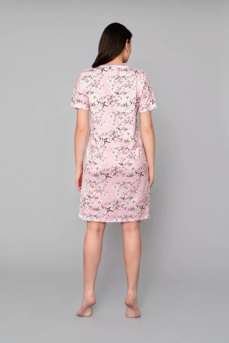 Nočná košeľa Alwa s krátkym rukávom Italian Fashion - ružová potlač