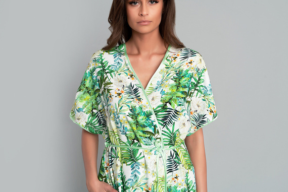 Florina Dámsky župan Italian Fashion - potlač listov