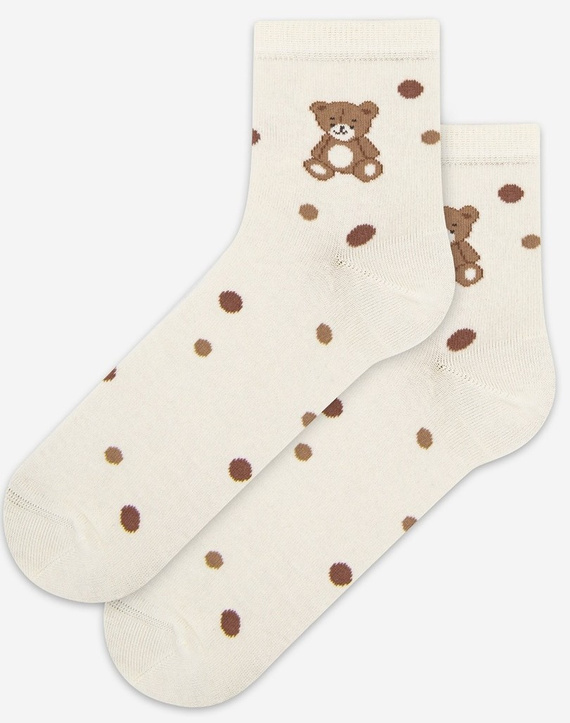 U84.01P Dámske ponožky Wola Perfect Woman off white 966- bavlna, farebné vzory