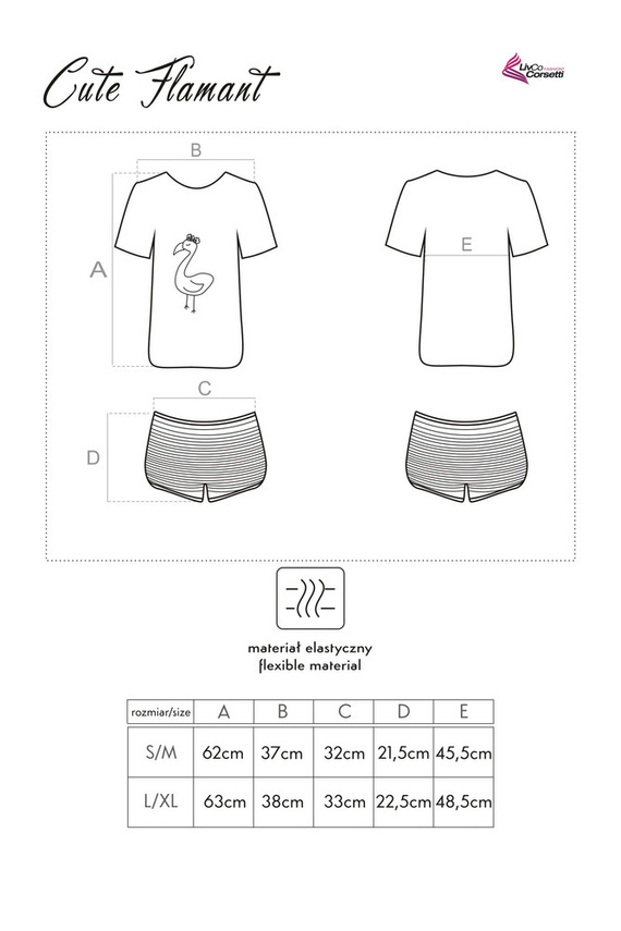 Roztomilé pyžamo Flamant 0304 LivCo Corsetti Fashion Dámske pyžamo