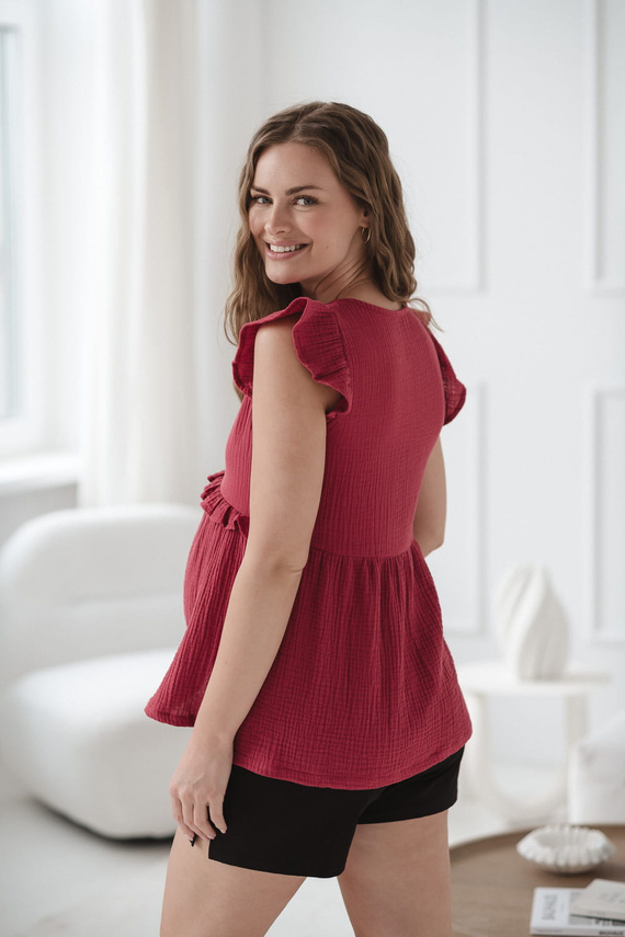 Mliečny motýľ Tehotenská a dojčiaca blúzka - pohodlie a štýl Milk&Love malinová