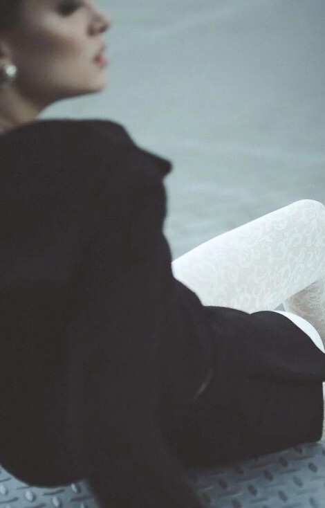 1235 Perse pančuchy Gabriella ecru- ornament 60 den, 3D technológia