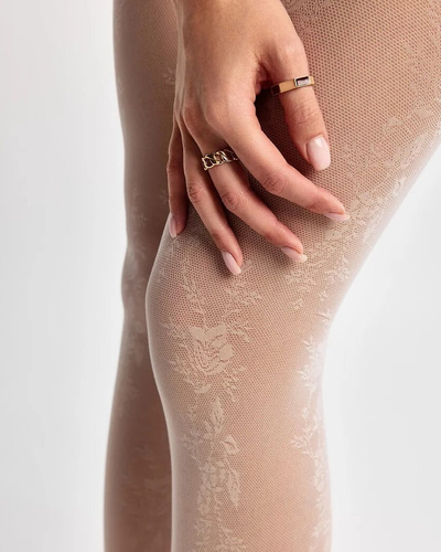 Pančuchové nohavice Gabriella Doris 30 den kvetinový vzor komfort