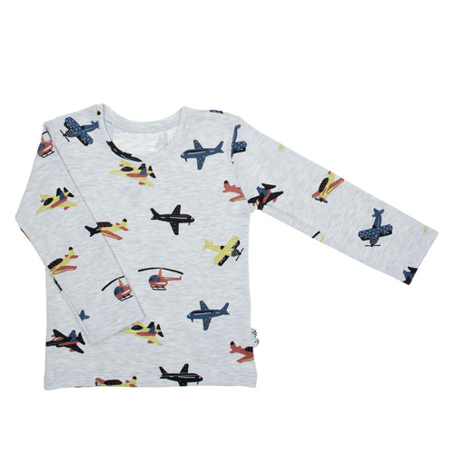 219138 Willy Nicol detská blúzka sivá z bavlny s dlhým rukávom