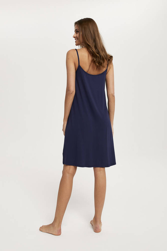 Song Dámska nočná košeľa s úzkymi ramienkami Italian Fashion - tmavomodrá