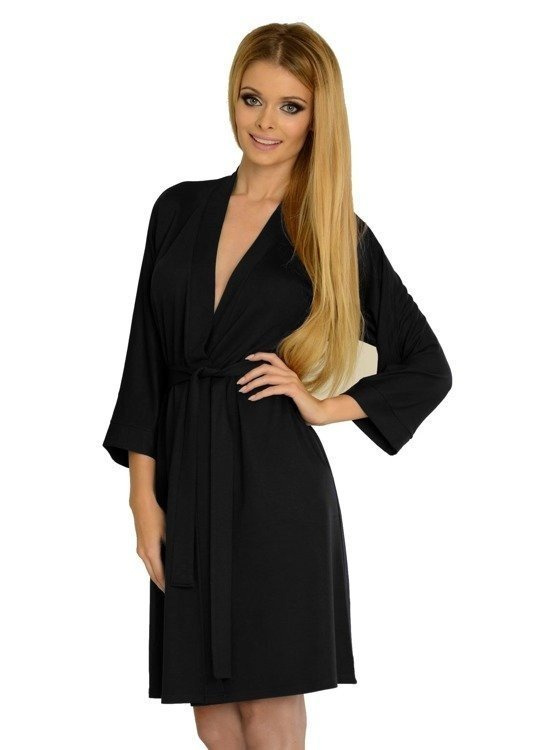 544 Vízový teplákový župan De Lafense - čierny