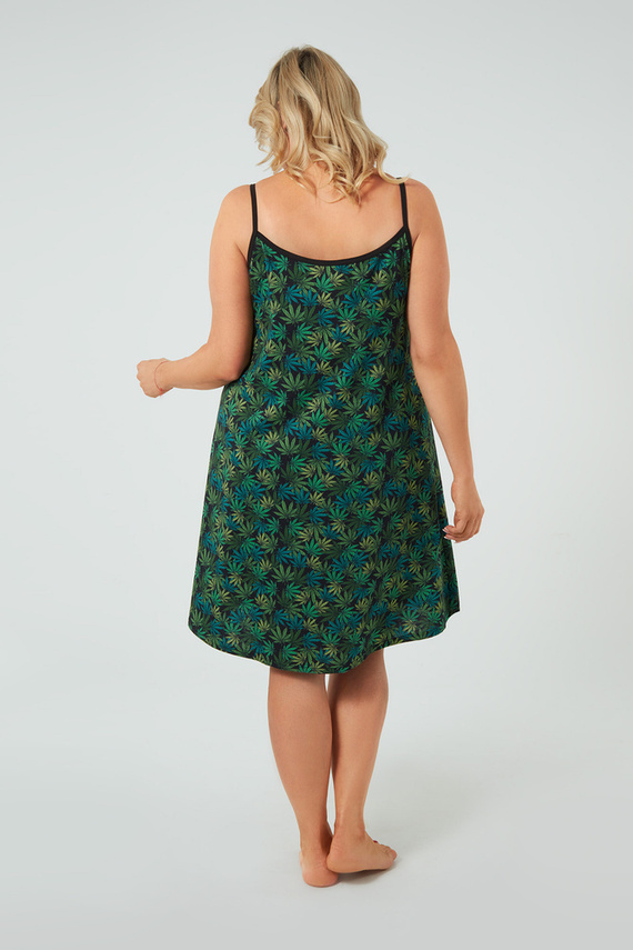 Chladivá nočná košeľa, úzke ramienko Talianska móda - potlač