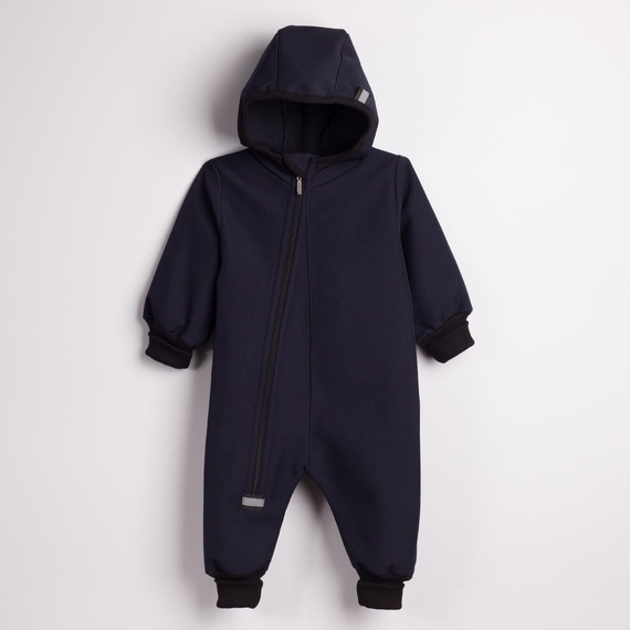 Detský overal Nicol 229084 Softshell s fleecovou podšívkou tmavomodrý