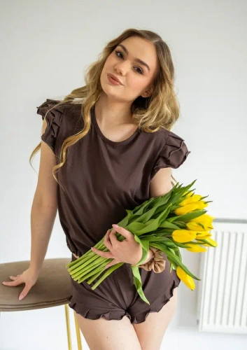 Dámske pyžamo Dkaren Lulu 2 bavlna set šortky pohodlie