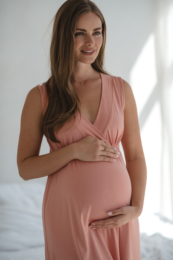 Star Light Nočná košeľa pre tehotné a dojčiace ženy bylinná ruža Milk&Love- bambusová viskóza | Pohodlie a ženskosť