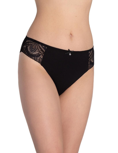 Lama L-1588 BI čierno/béžové bavlnené čipkované bikiny, balenie po 2 kusoch