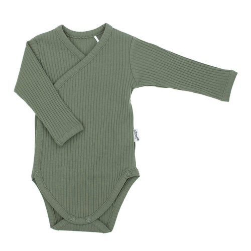 218096 Detské body Nicol s medvedíkom Yogim - bavlnené, s dlhým rukávom, rebrované