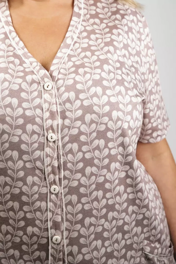 Ramira Dámske pyžamo s krátkym rukávom a 3/4 nohavicami Italian Fashion - potlač/kapučíno