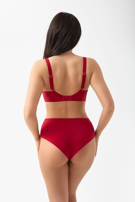 Gorsenia B024 Desire brazílske nohavičky červené s čipkou a mikrovláknom