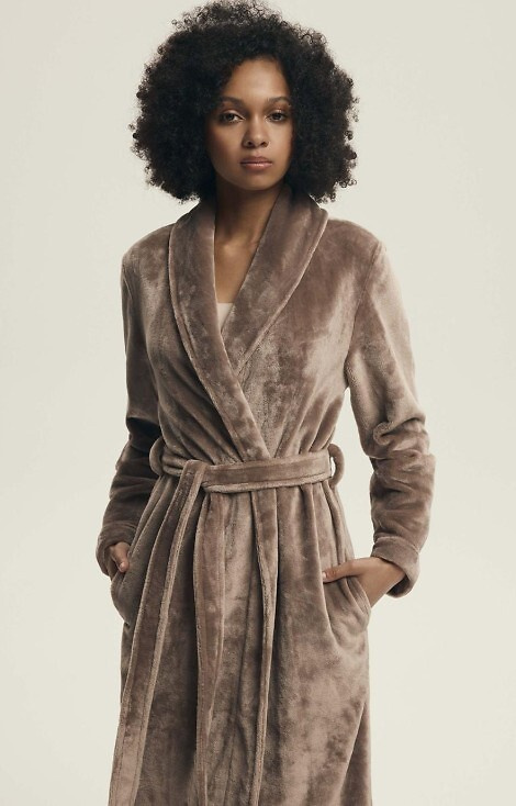 43595 Dextra Dámsky župan Henderson coffee - mäkký, viazaný, nad kolená