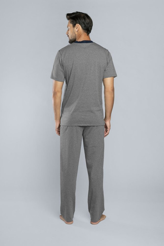 Profit Pánske pyžamo s krátkym rukávom a dlhými nohavicami Italian Fashion -¶r.melange