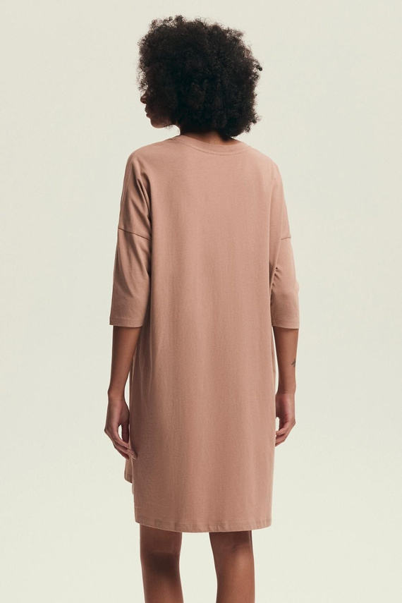 43692 Dextra Dámske bavlnené tričko Henderson peach, 3/4 rukáv, potlač