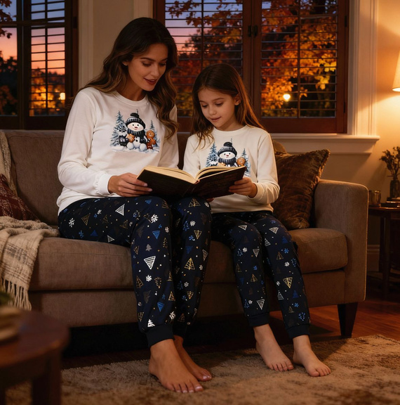 977/189 978/189 Dievčenské pyžamo Snowy Day Cornette bavlna, dlhý rukáv | Teplé a pohodlné