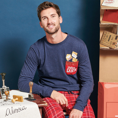 Pánske pyžamo Gioew Sorbetto blue - slávnostné, kockované, pohodlné a štýlové