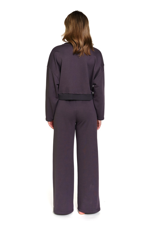 7360 Doctor Nap - Dámske bavlnené tepláky so širokými nohavicami | Poľská výroba - dym