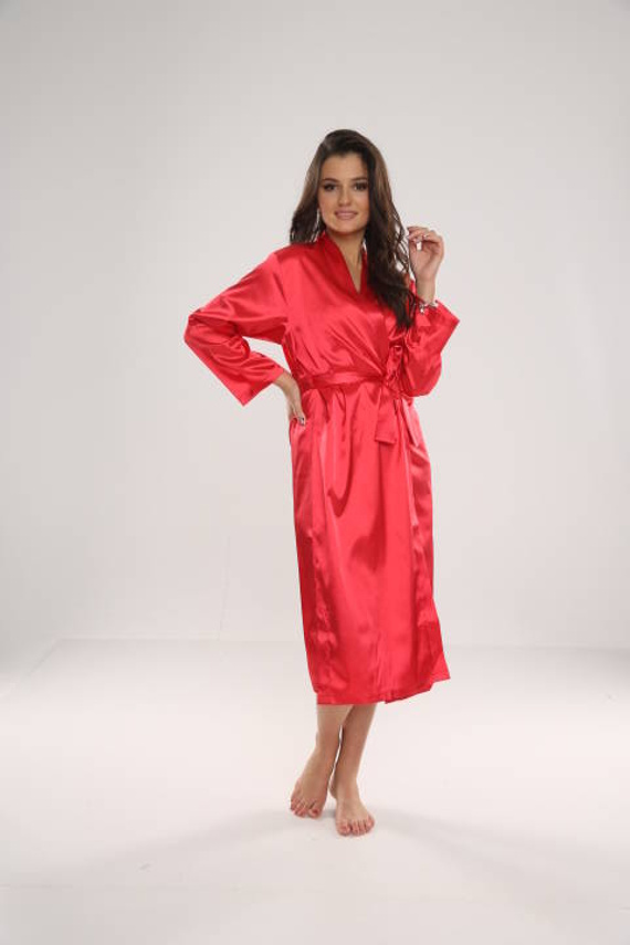 798 Klasický dámsky župan Forex - červený